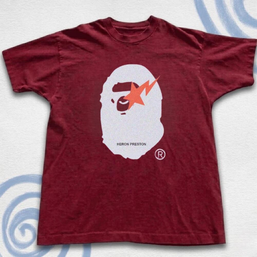 Heron Preston X Bape Red T-Shirt